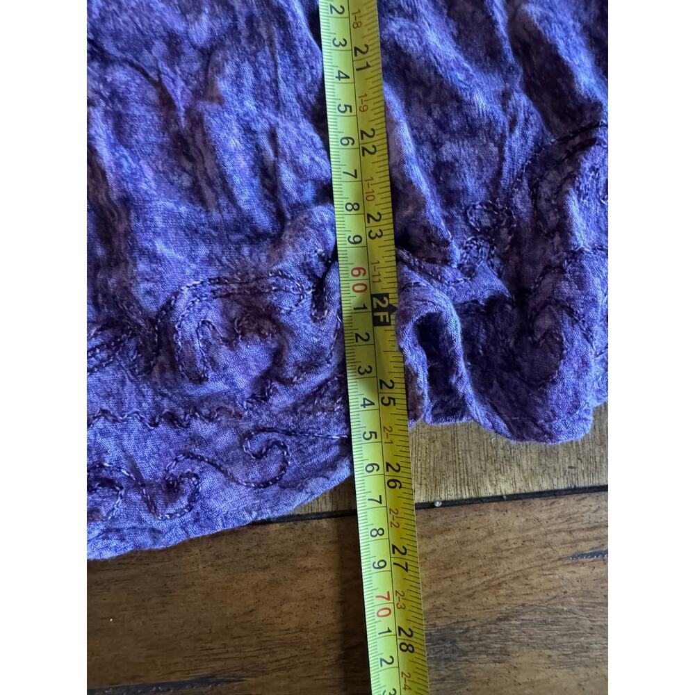 Advance Apparels Purple Boho Crinkle Tunic Top Free Size Est S-M Y2K - Picture 9 of 11
